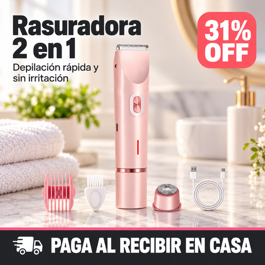 Rasuradora Depiladora 2 en 1 para Mujer — Recargable USB