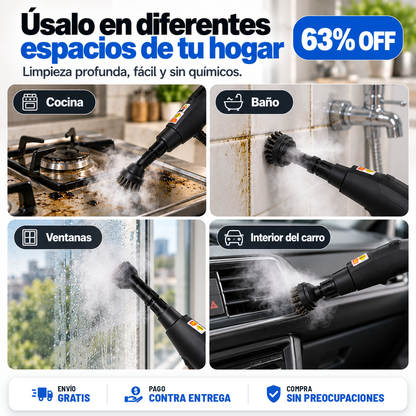 Limpiador a Vapor Portátil 2000W | Adiós a la grasa pegada